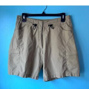 Allegheny Trail Shorts Womens Size 8 Green Cargo Adjustable Waist - cinch string